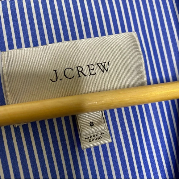 J. Crew Blue White Striped Deconstructed Shirt Blazer Women's Size 6 - Picture 6 of 12